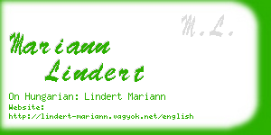 mariann lindert business card